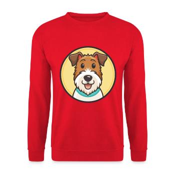 Wire Fox Terrier Dog Breed Cartoon Kawaii Clipart - Unisex Sweatshirt - red - Front - Alina (178cm) & Michal (187cm)