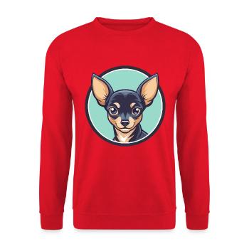 Russisches Spielzeug Terrier Hund Rasse Lustige Karikatur Kawaii - Unisex Pullover - Rot - Vorne - Alina (178cm) & Michal (187cm)