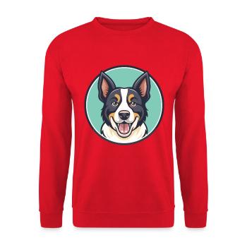 Tornjak Hunderasse Cartoon Figur Kawaii Clipart - Unisex Pullover - Rot - Vorne - Alina (178cm) & Michal (187cm)