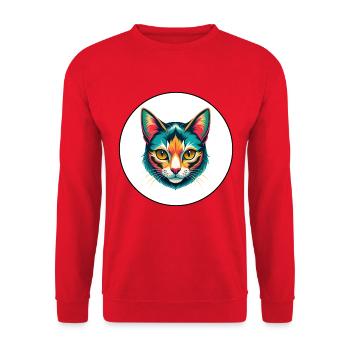 Ägäis Katze Rasse Karikatur Kawaii Tier Haustier - Unisex Pullover - Rot - Vorne - Alina (178cm) & Michal (187cm)