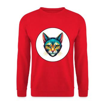 Burmilla Chat Race Dessin Animé Kawaii Animal Pet - Sweat-shirt Unisexe - rouge - Devant - Alina (178cm) & Michal (187cm)
