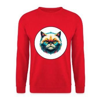 Colorpoint Chat Persan Race Dessin Animé Kawaii Animal - Sweat-shirt Unisexe - rouge - Devant - Alina (178cm) & Michal (187cm)