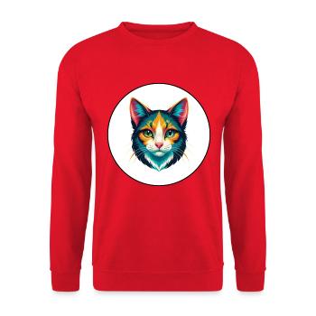 Verdünnte Kattunkatze Rasse Karikatur Kawaii Tier Haustier - Unisex Pullover - Rot - Vorne - Alina (178cm) & Michal (187cm)