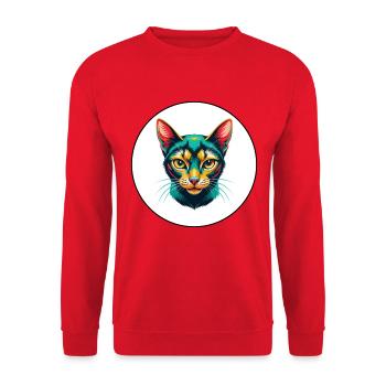 Havana Brown Chat Race Dessin Animé Kawaii Animal Pet - Sweat-shirt Unisexe - rouge - Devant - Alina (178cm) & Michal (187cm)