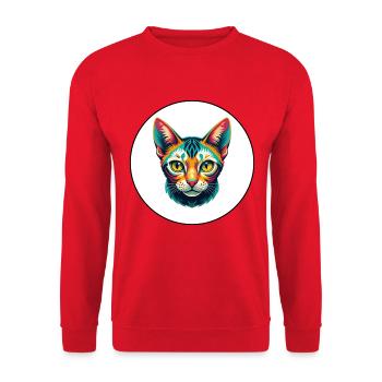 Égyptien Mau Chat Race Dessin Animé Kawaii Animal Pet - Sweat-shirt Unisexe - rouge - Devant - Alina (178cm) & Michal (187cm)