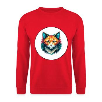Ingwer Langhaar Katze Rasse Karikatur Kawaii Tier - Unisex Pullover - Rot - Vorne - Alina (178cm) & Michal (187cm)