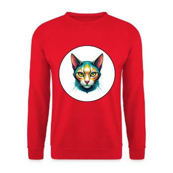 Javanische Katzenrasse Karikatur Kawaii Tier Haustier - Unisex Pullover - Rot - Vorne - Alina (178cm) & Michal (187cm)