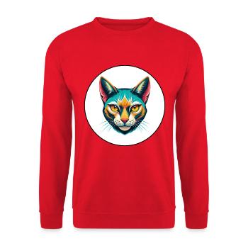 Khao Manee Chat Race Dessin Animé Kawaii Animal Pet - Sweat-shirt Unisexe - rouge - Devant - Alina (178cm) & Michal (187cm)