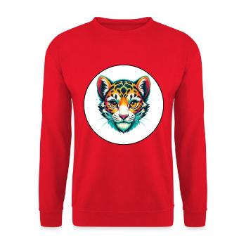 Léopard des neiges Bébé chat race dessin animé Kawaii Animal - Sweat-shirt Unisexe - rouge - Devant - Alina (178cm) & Michal (187cm)
