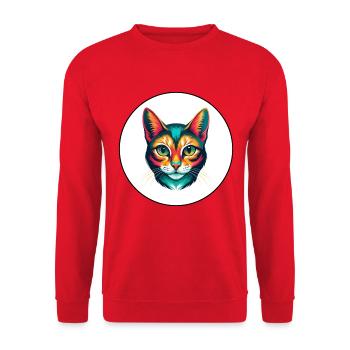 Somali Shorthair Chat Race Dessin Animé Kawaii Animal - Sweat-shirt Unisexe - rouge - Devant - Alina (178cm) & Michal (187cm)