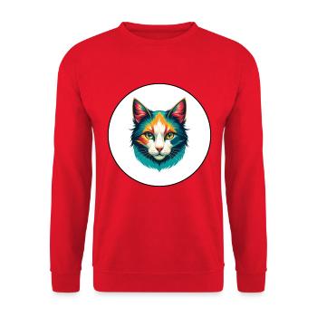 Turc Van Chat Race Dessin Animé Kawaii Animal Pet - Sweat-shirt Unisexe - rouge - Devant - Alina (178cm) & Michal (187cm)