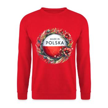 Made in Polska Poland Polish Red White Gift - Unisex Sweatshirt - red - Front - Alina (178cm) & Michal (187cm)