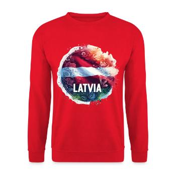 Latvia Flag Flag Gift - Unisex Sweatshirt - red - Front - Alina (178cm) & Michal (187cm)