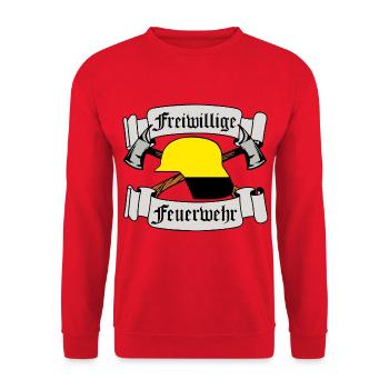 Volunteer Fire Brigade Emblem - Unisex Sweatshirt - red - Front - Alina (178cm) & Michal (187cm)