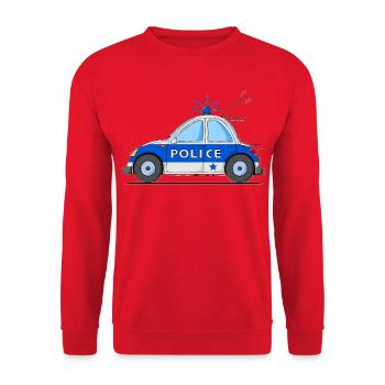 Voiture de Police Bleu - Sweat-shirt Unisexe - rouge - Devant - Alina (178cm) & Michal (187cm)