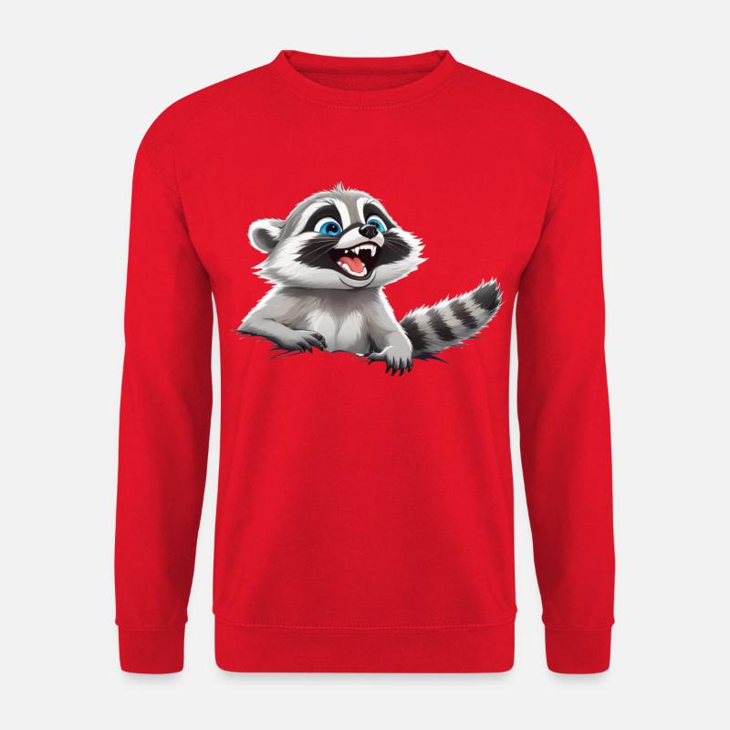 Lustiger Waschbär - Unisex Pullover - Rot