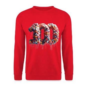 100 Years Balloons Birthday Gift - Unisex Sweatshirt - red - Front - Alina (178cm) & Michal (187cm)