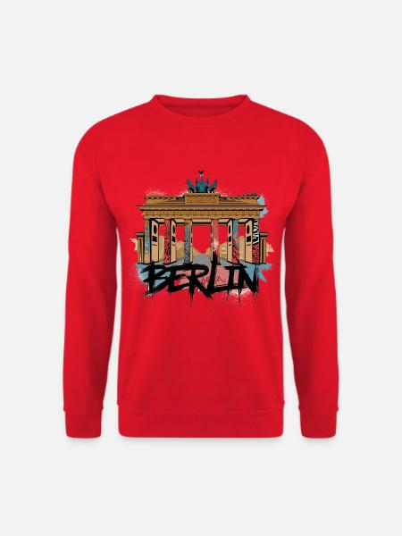 Urbaner Berliner Style – Brandenburger Tor - Unisex Pullover - Rot