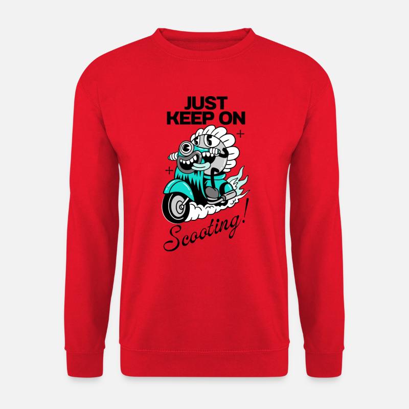 Wild Ride – Cartoon Scooter Rebel - Unisex Pullover - Rot