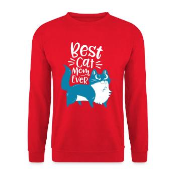 Meilleure maman chat de tous les temps - Motif de chat mignon - Sweat-shirt Unisexe - rouge - Devant - Alina (178cm) & Michal (187cm)