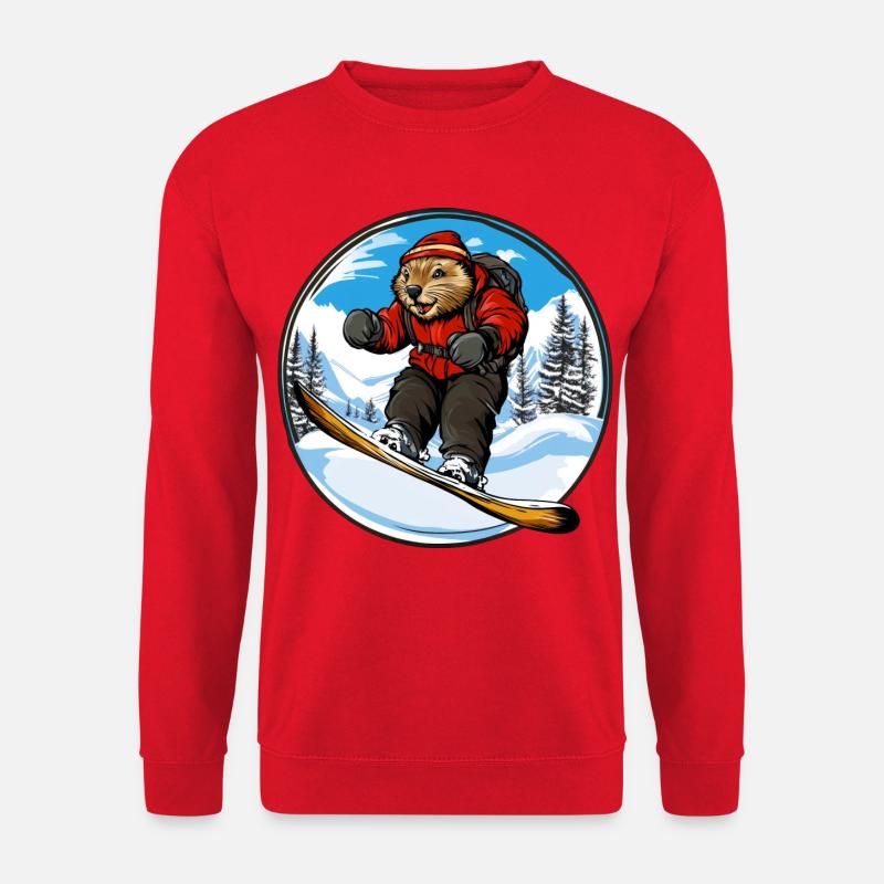 Biber Snowboard - Unisex Pullover - Rot