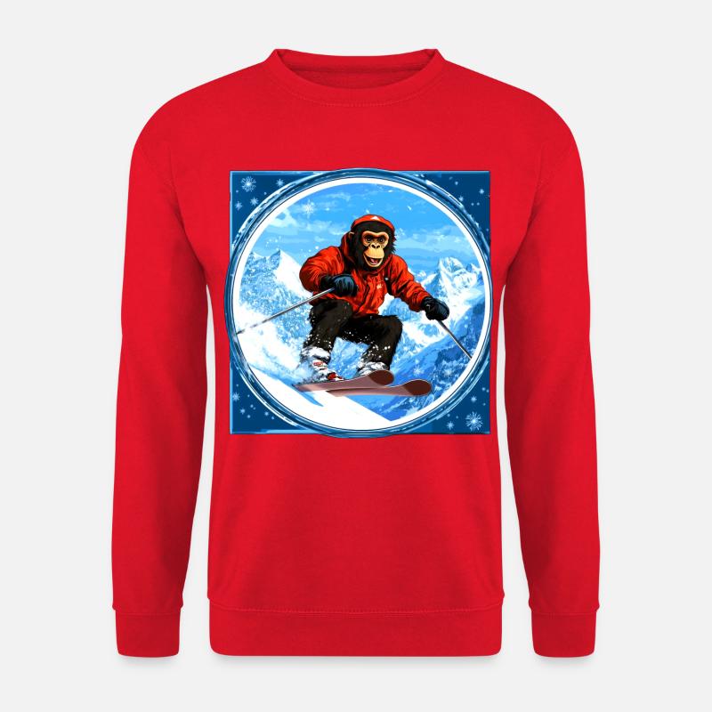 Ski Affe - Unisex Pullover - Rot