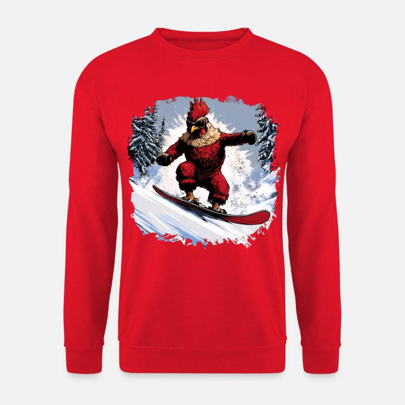 Huhn Snowboard - Unisex Pullover - Rot