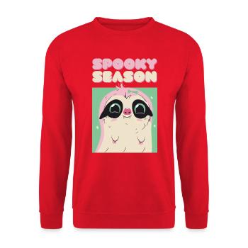 Spooky Season - Paresseux vampire mignon - Sweat-shirt Unisexe - rouge - Devant - Alina (178cm) & Michal (187cm)