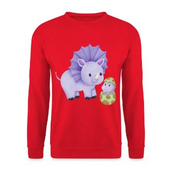 Dinosaur mom with child - Unisex Sweatshirt - red - Front - Alina (178cm) & Michal (187cm)