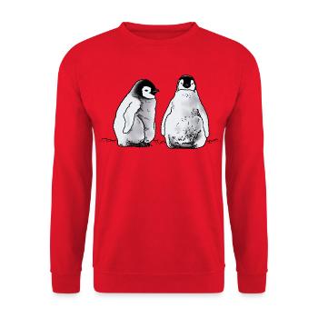 Penguin Babies - Unisex Sweatshirt - red - Front - Alina (178cm) & Michal (187cm)