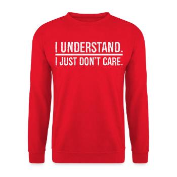 I understand I just don't care - Unisex Pullover - Rot - Vorne - Alina (178cm) & Michal (187cm)