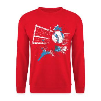 Volleyball Drawing - Unisex Sweatshirt - red - Front - Alina (178cm) & Michal (187cm)