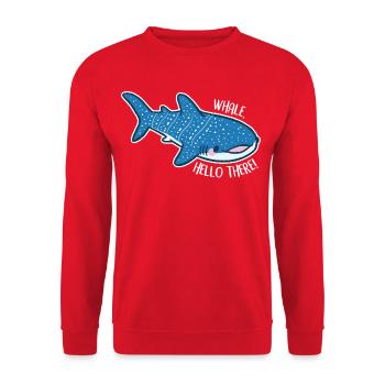 Drôle de requin-baleine avec jeu de mots - Sweat-shirt Unisexe - rouge - Devant - Alina (178cm) & Michal (187cm)