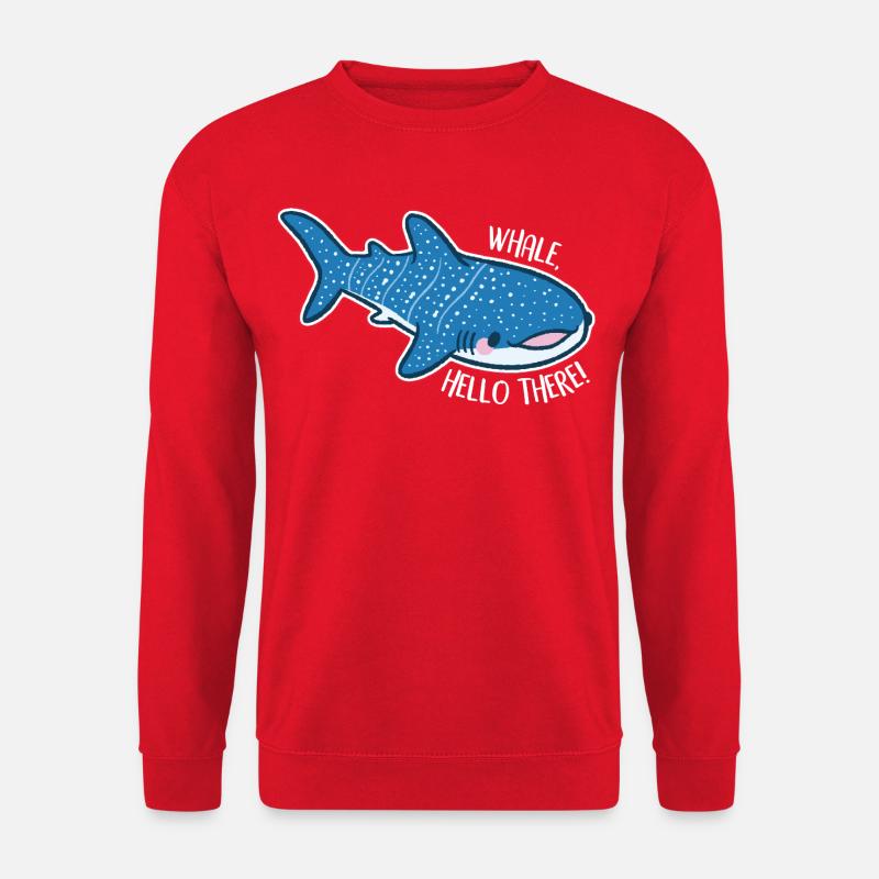 Funny whale shark with pun - Unisex Sweatshirt - red
