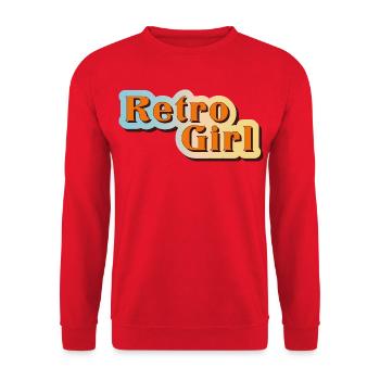 Retro Girl – 70s Vibes & Nostalgie - Unisex Pullover - Rot - Vorne - Alina (178cm) & Michal (187cm)