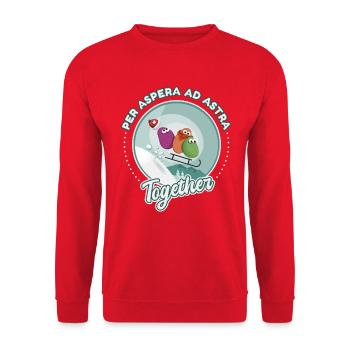 Snow sledging love drawing humor - Unisex Sweatshirt - red - Front - Alina (178cm) & Michal (187cm)