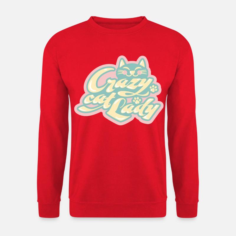 Crazy Cat Lady – Verspielte Katzenliebe - Unisex Pullover - Rot