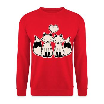 Foxes in love - Unisex Sweatshirt - red - Front - Alina (178cm) & Michal (187cm)