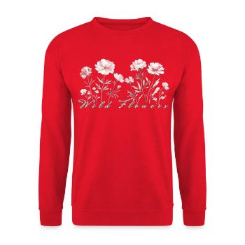 Fleurs sauvages - Sweat-shirt Unisexe - rouge - Devant - Alina (178cm) & Michal (187cm)