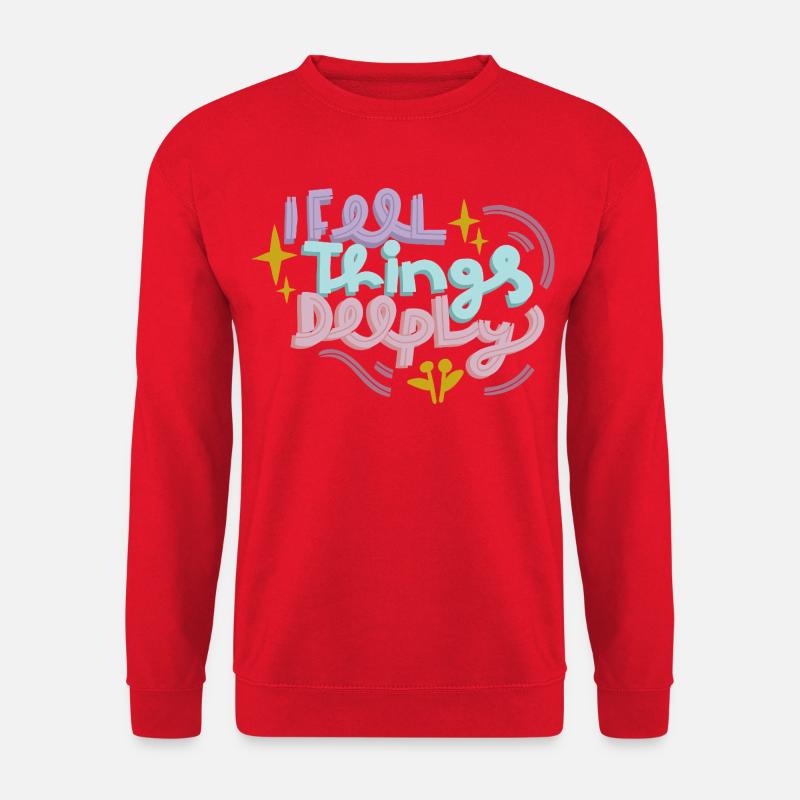 Tief Fühlen in Pastell - Unisex Pullover - Rot