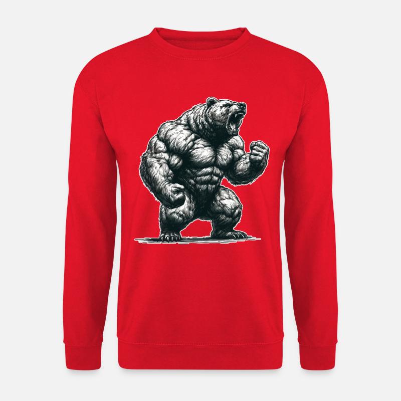 Bär stark Muskeln Motivation Stärke Kraft Geschenk - Unisex Pullover - Rot