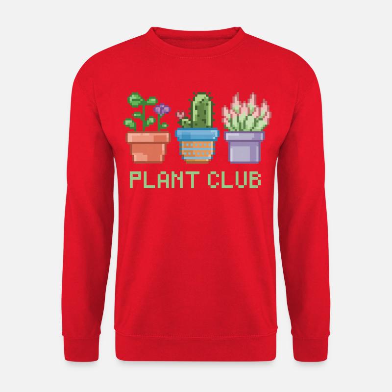 Pixel Plant Club Vibes - Unisex Pullover - Rot