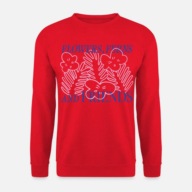 Blumen & Farne Vibes - Unisex Pullover - Rot