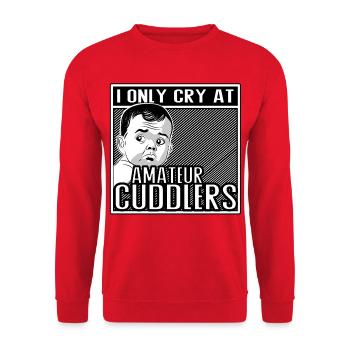 Je ne pleure que pour les câlins amateurs - Sweat-shirt Unisexe - rouge - Devant - Alina (178cm) & Michal (187cm)