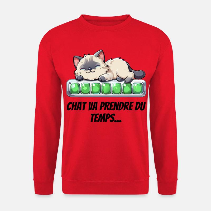 Cat Will Take Time - Cute Kitten - Unisex Sweatshirt - red