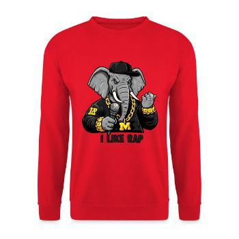Éléphant Rappeur : Style Rap et Attitude ! - Sweat-shirt Unisexe - rouge - Devant - Alina (178cm) & Michal (187cm)