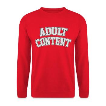 Contenu pour adultes - Humour Texte - Sweat-shirt Unisexe - rouge - Devant - Alina (178cm) & Michal (187cm)