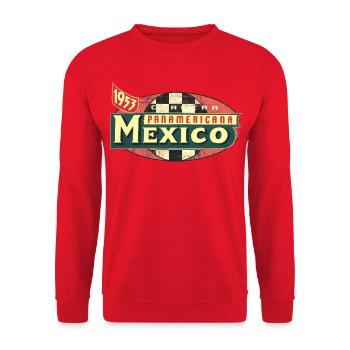 Panamericana 1953 - ikonisches Rennsport Design - Unisex Pullover - Rot - Vorne - Alina (178cm) & Michal (187cm)