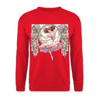 Danseuse de ballet Ballerine Art Nouveau Cadeau - Sweat-shirt Unisexe - rouge - Devant - Alina (178cm) & Michal (187cm)