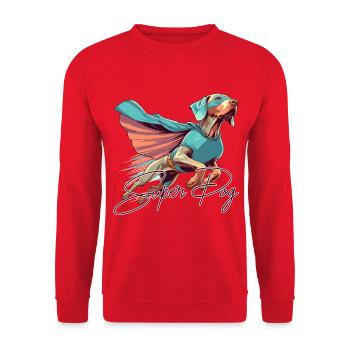 Super Dog Weimaraner Weimi Cape Mask Gift - Unisex Sweatshirt - red - Front - Alina (178cm) & Michal (187cm)